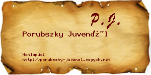 Porubszky Juvenál névjegykártya