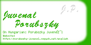 juvenal porubszky business card